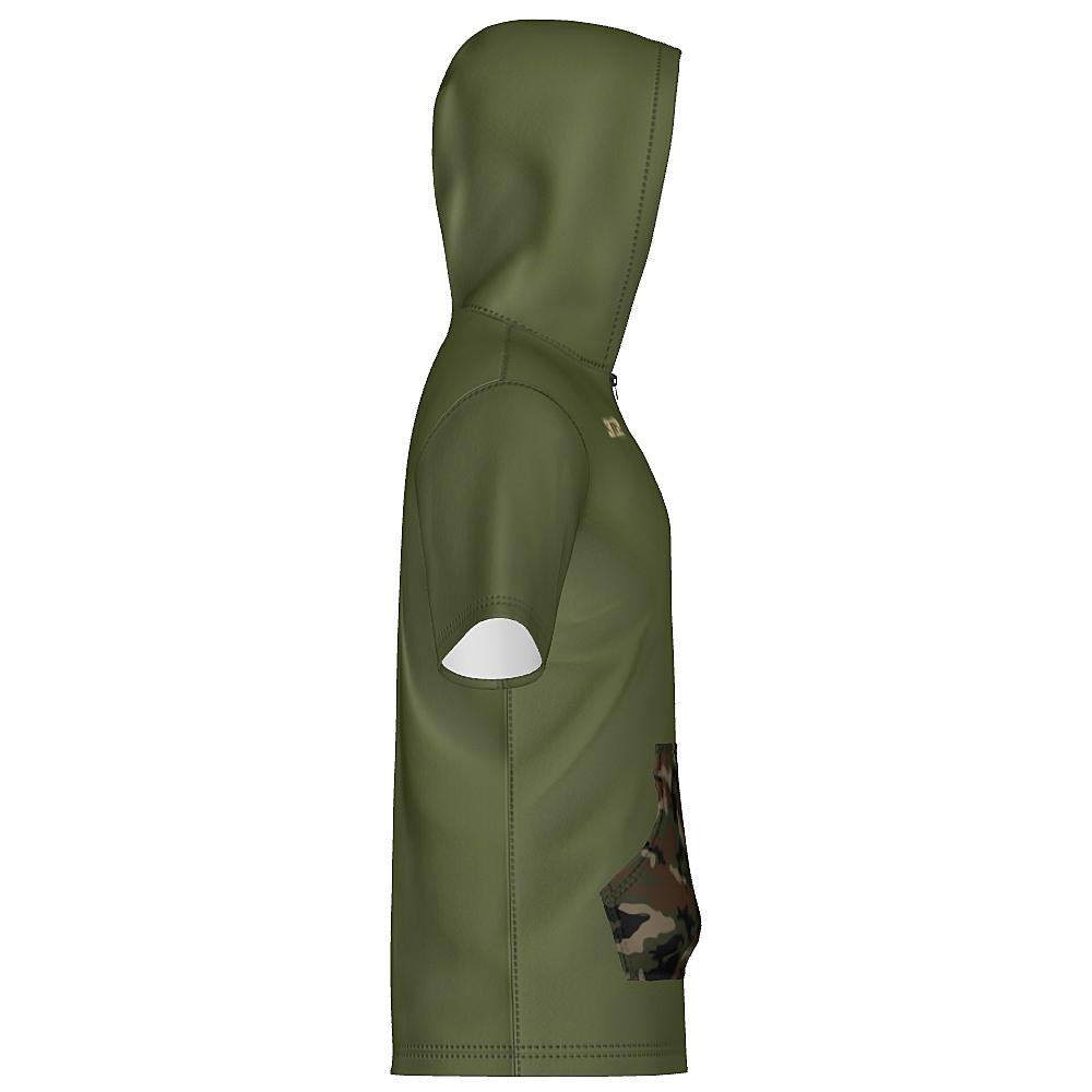 Camo Unisex 1/4 Zip Hoodie Short Sleeve