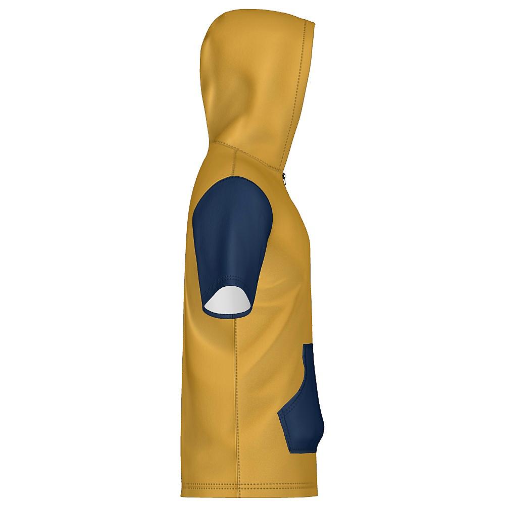 2-Tone Unisex 1/4 Zip Hoodie Short Sleeve