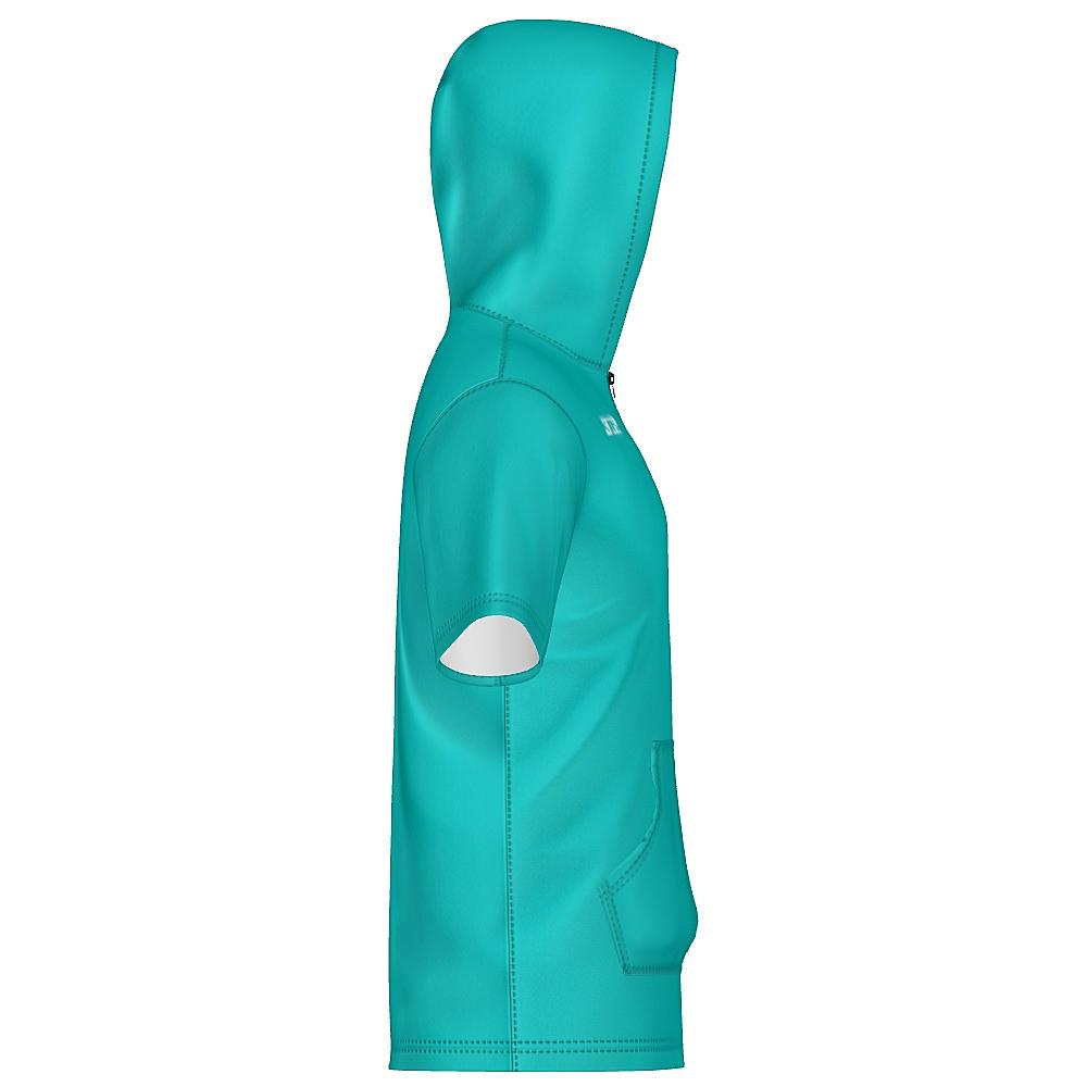 Solid Unisex 1/4 Zip Hoodie Short Sleeve