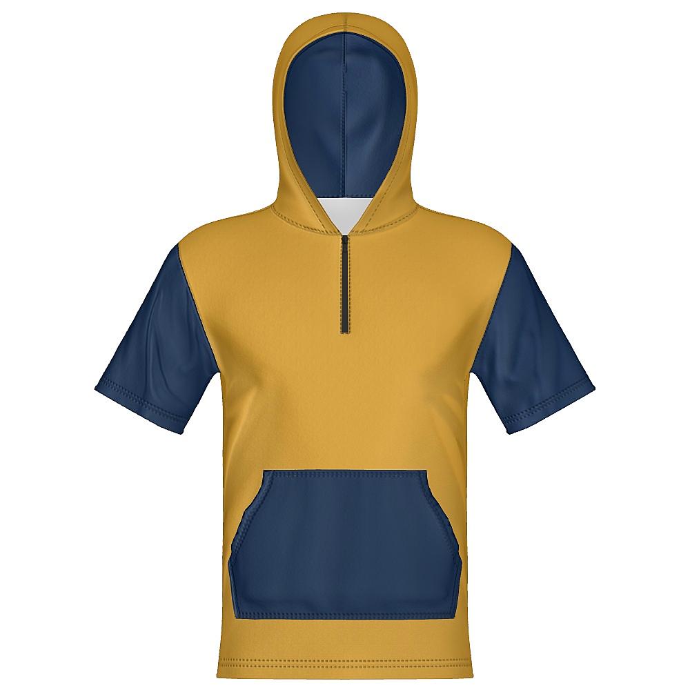 2-Tone Unisex 1/4 Zip Hoodie Short Sleeve