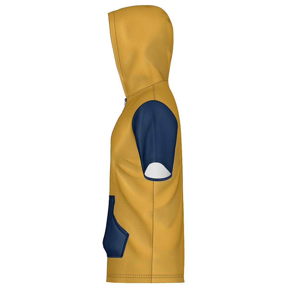 2-Tone Unisex 1/4 Zip Hoodie Short Sleeve