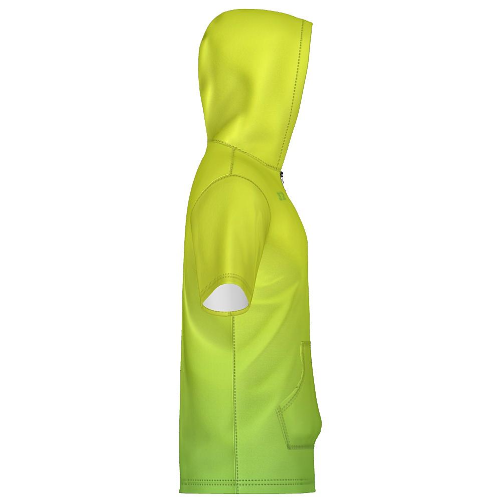 Gradient Unisex 1/4 Zip Hoodie Short Sleeve