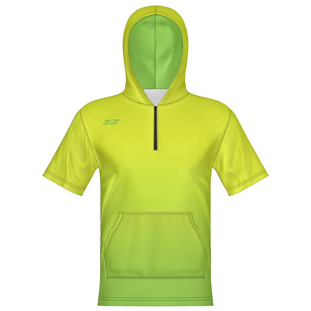 Gradient Unisex 1/4 Zip Hoodie Short Sleeve