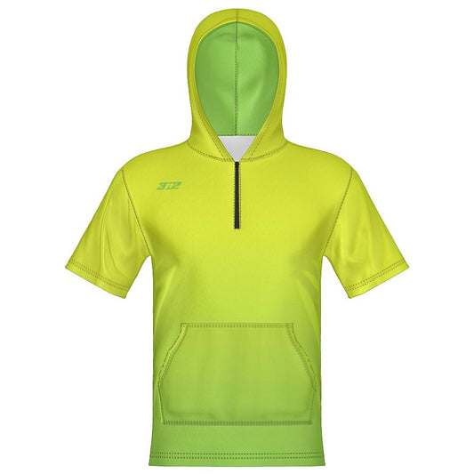 Gradient Unisex 1/4 Zip Hoodie Short Sleeve